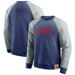 New York Giants Darius Rucker Collection Colorblock Pullover Sweatshirt - Royal/Heather Gray sale