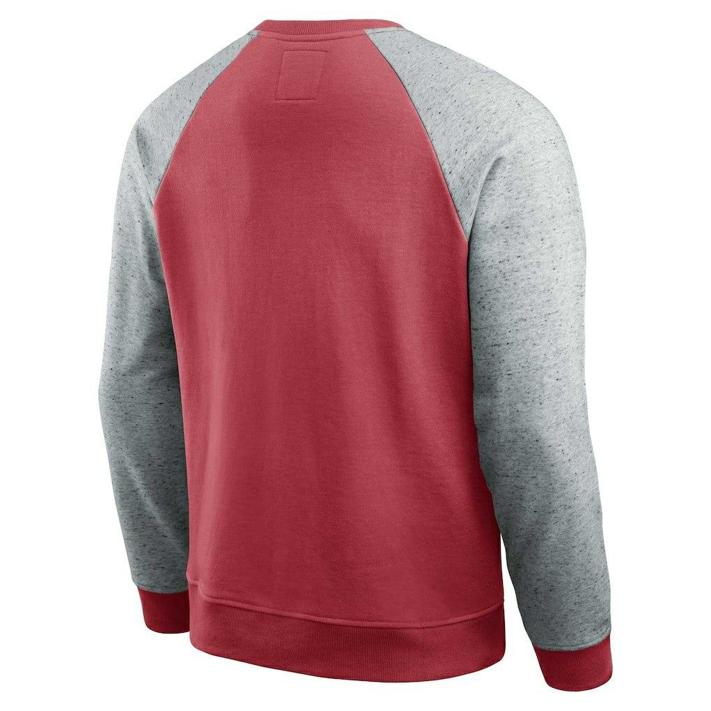 San Francisco 49ers Darius Rucker Collection Colorblock Pullover Sweatshirt - Scarlet/Heather Gray outlet