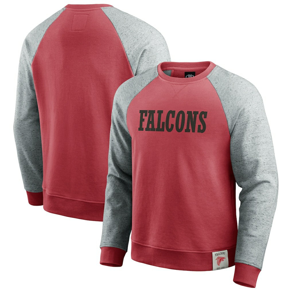 Atlanta Falcons Darius Rucker Collection Colorblock Pullover Sweatshirt - Red/Heather Gray discount