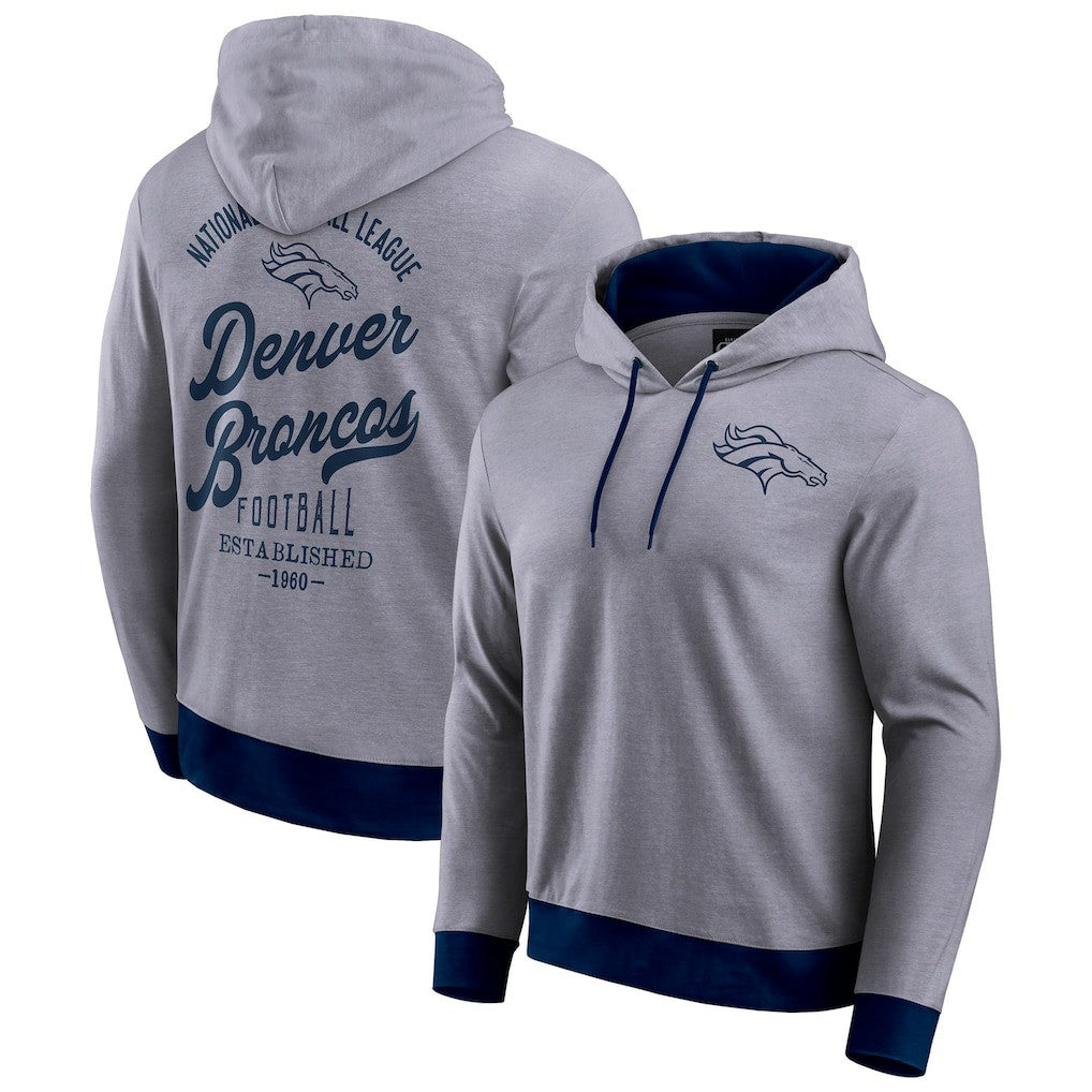 Denver Broncos Darius Rucker Collection Tonal Knit Pullover Hoodie - Navy sale