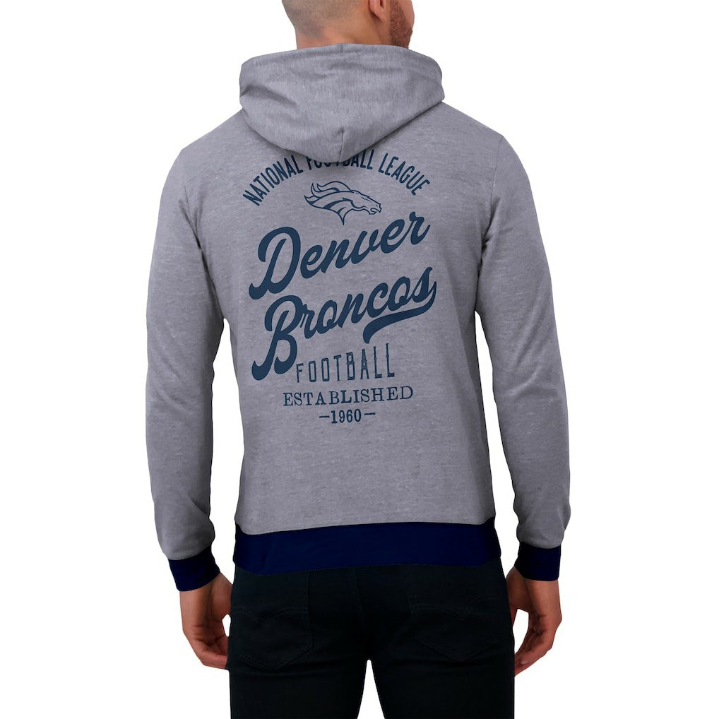 Denver Broncos Darius Rucker Collection Tonal Knit Pullover Hoodie - Navy sale