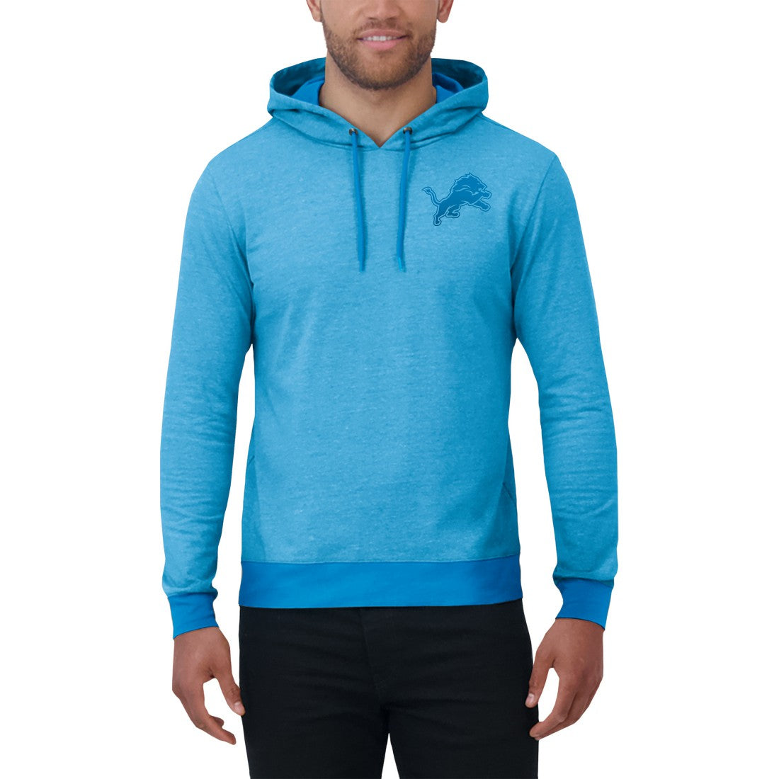 Detroit Lions Darius Rucker Collection Tonal Knit Pullover Hoodie - Blue for sale