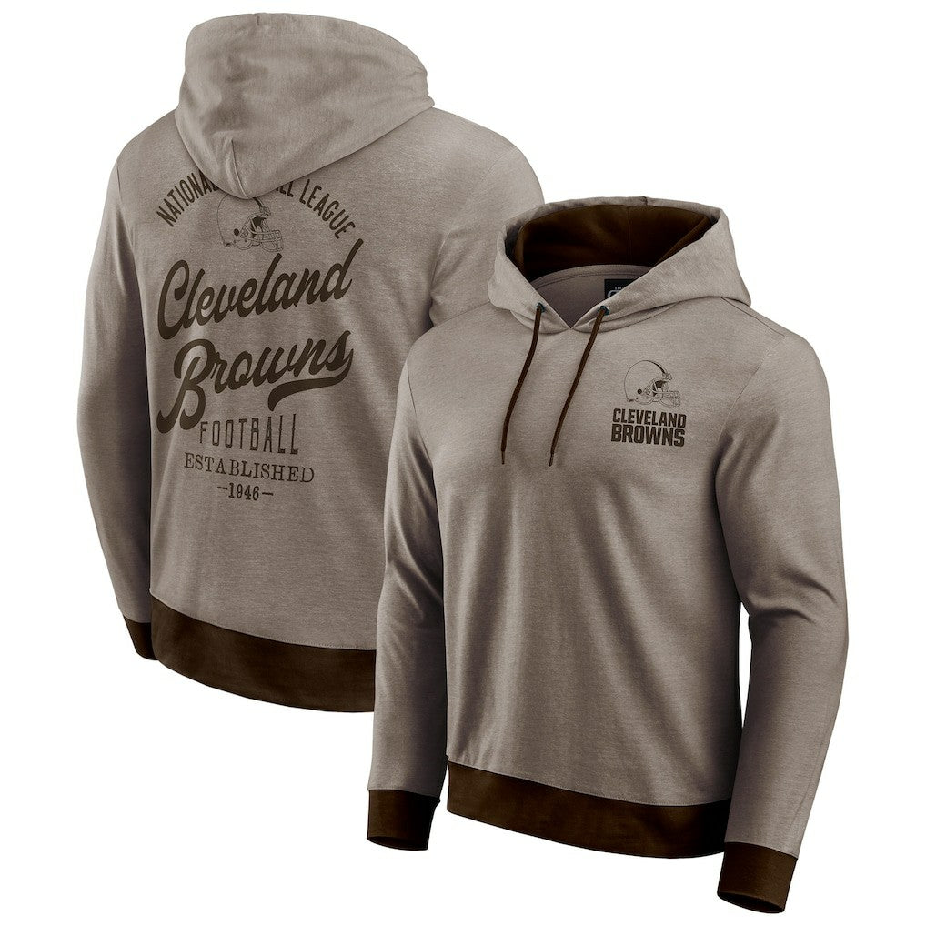 Cleveland Browns Darius Rucker Collection Tonal Knit Pullover Hoodie - Brown for sale