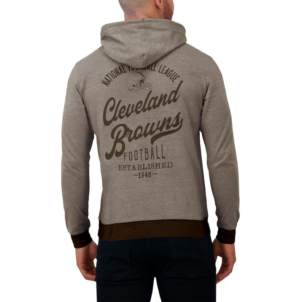 Cleveland Browns Darius Rucker Collection Tonal Knit Pullover Hoodie - Brown for sale