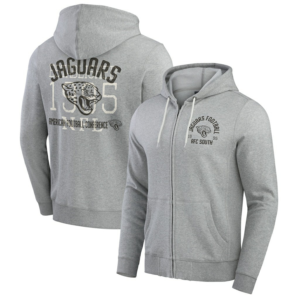 Jacksonville Jaguars Darius Rucker Collection Vintage Stripe Full-Zip Hoodie - Heather Gray sale