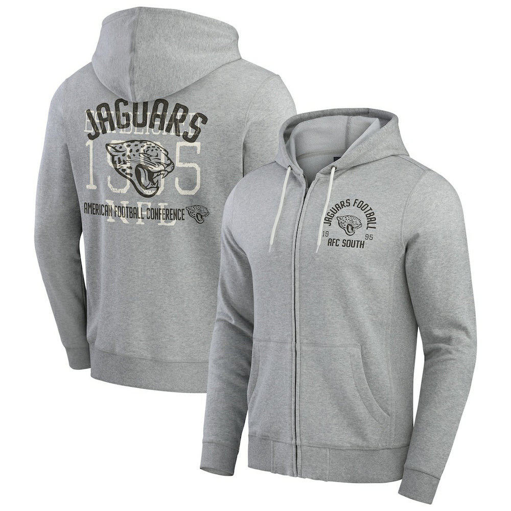 Jacksonville Jaguars Darius Rucker Collection Vintage Stripe Full-Zip Hoodie - Heather Gray sale