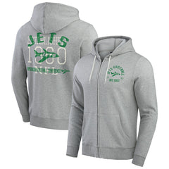 New York Jets Darius Rucker Collection Vintage Stripe Full-Zip Hoodie - Heather Gray outlet
