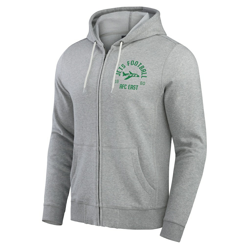 New York Jets Darius Rucker Collection Vintage Stripe Full-Zip Hoodie - Heather Gray outlet