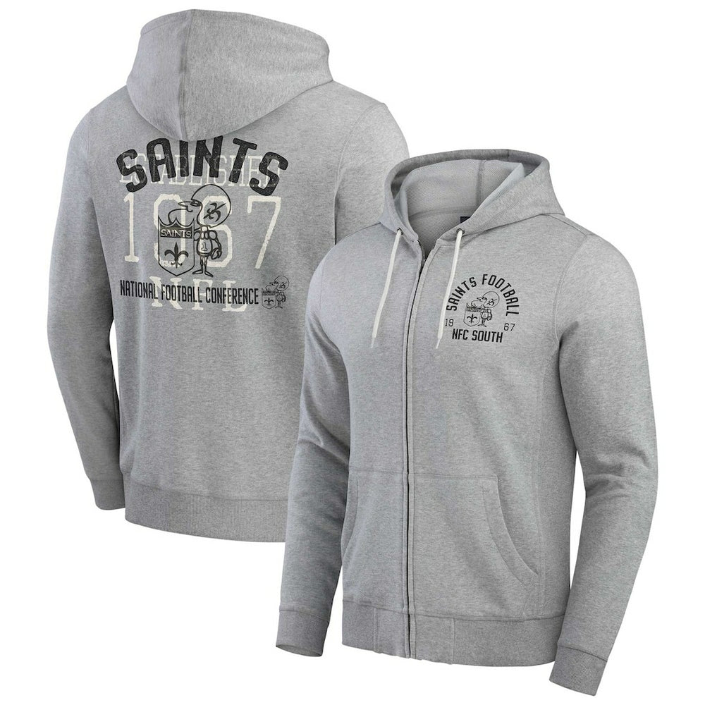 New Orleans Saints Darius Rucker Collection Vintage Stripe Full-Zip Hoodie - Heather Gray outlet