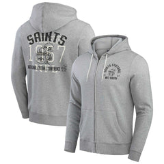 New Orleans Saints Darius Rucker Collection Vintage Stripe Full-Zip Hoodie - Heather Gray outlet