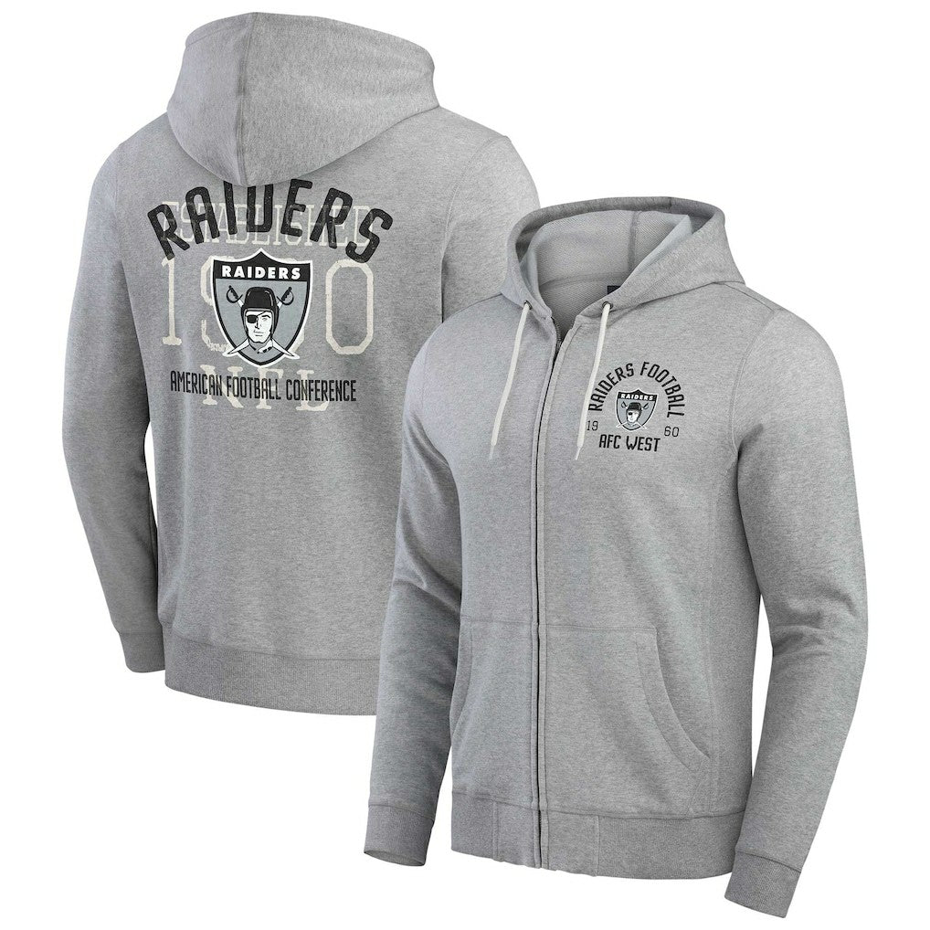 Las Vegas Raiders Darius Rucker Collection Vintage Stripe Full-Zip Hoodie - Heather Gray cheap