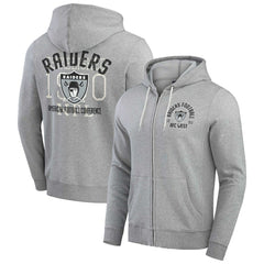 Las Vegas Raiders Darius Rucker Collection Vintage Stripe Full-Zip Hoodie - Heather Gray cheap