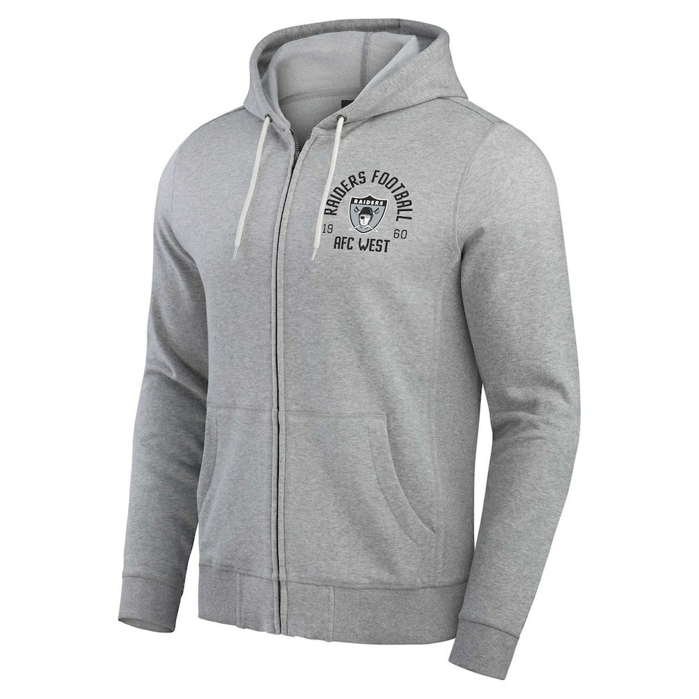 Las Vegas Raiders Darius Rucker Collection Vintage Stripe Full-Zip Hoodie - Heather Gray cheap
