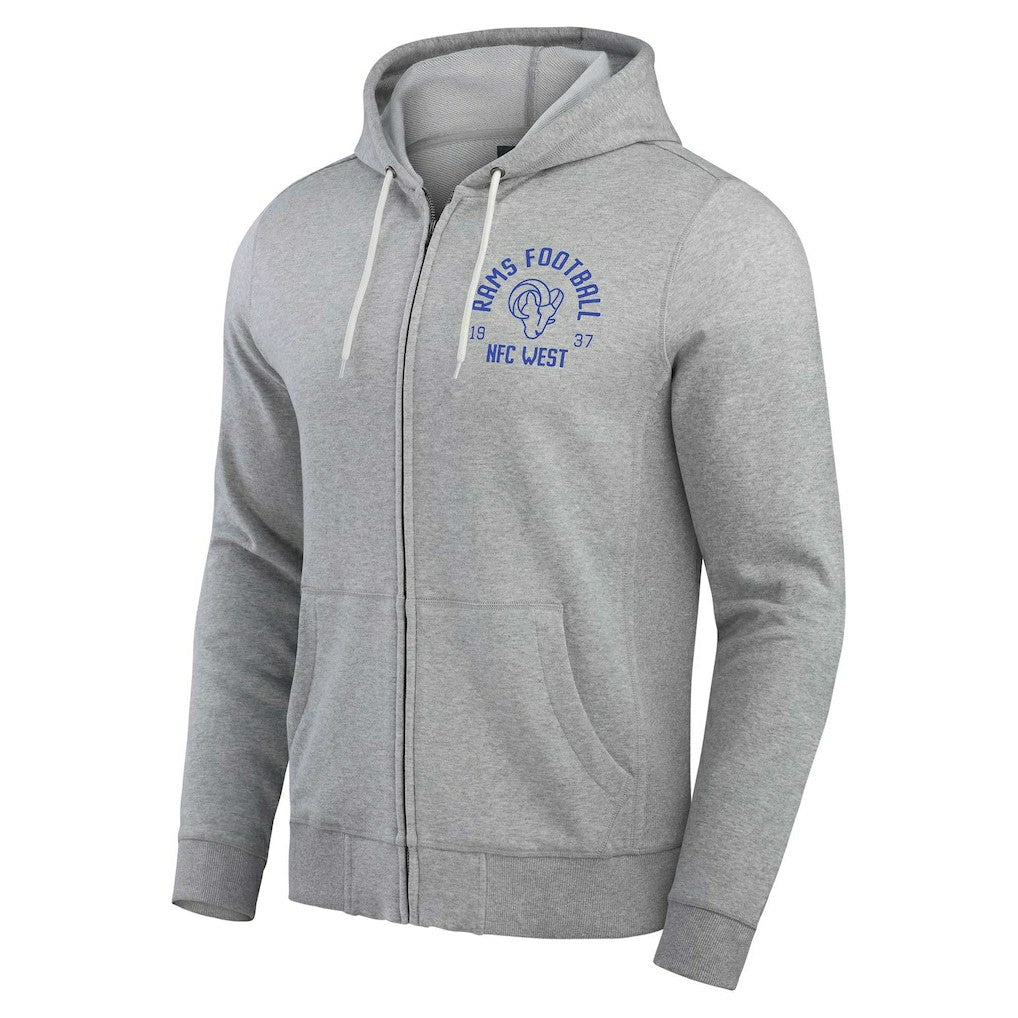 Los Angeles Rams Darius Rucker Collection Vintage Stripe Full-Zip Hoodie - Heather Gray cheap