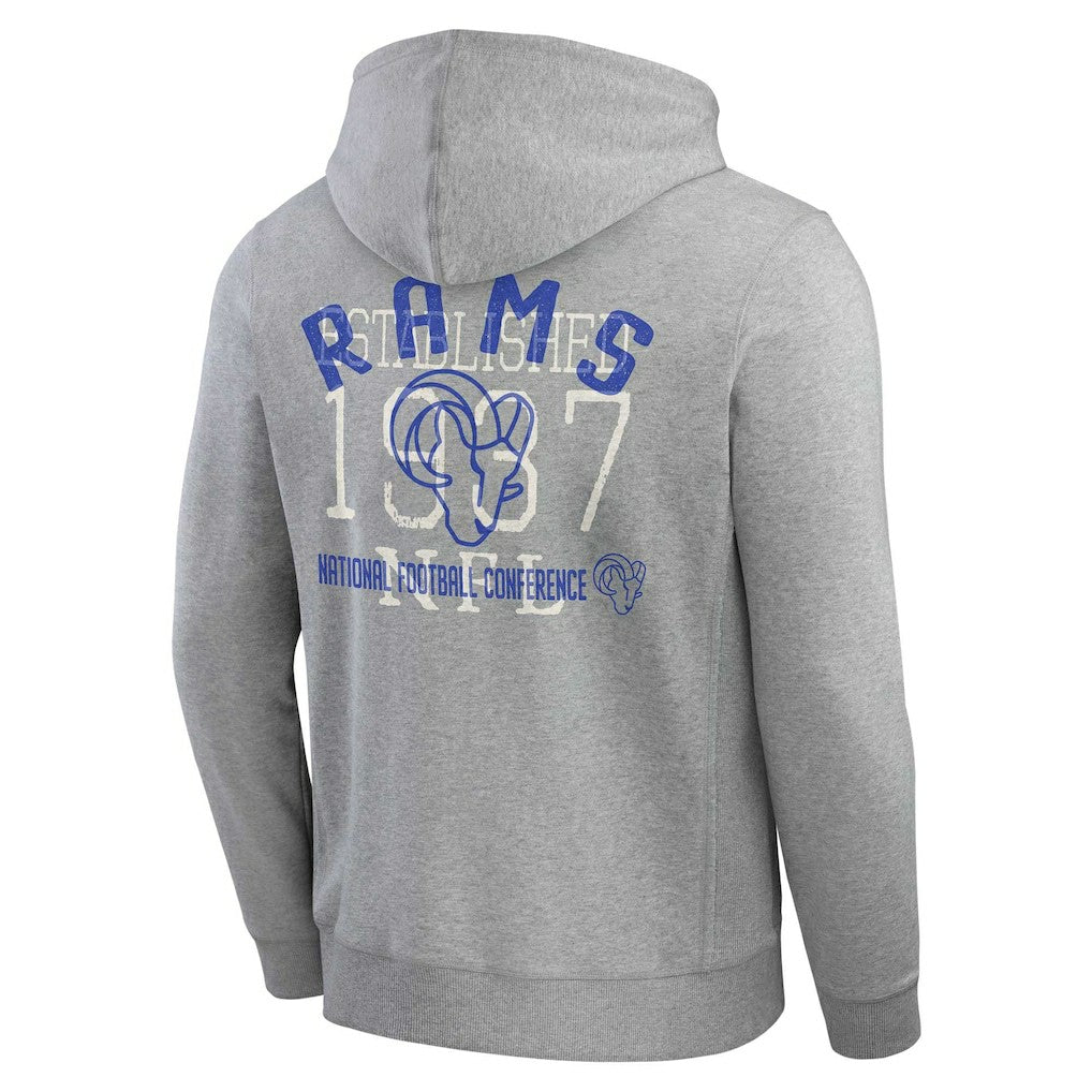 Los Angeles Rams Darius Rucker Collection Vintage Stripe Full-Zip Hoodie - Heather Gray cheap