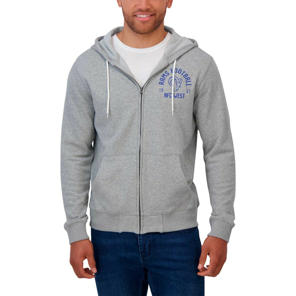Los Angeles Rams Darius Rucker Collection Vintage Stripe Full-Zip Hoodie - Heather Gray cheap