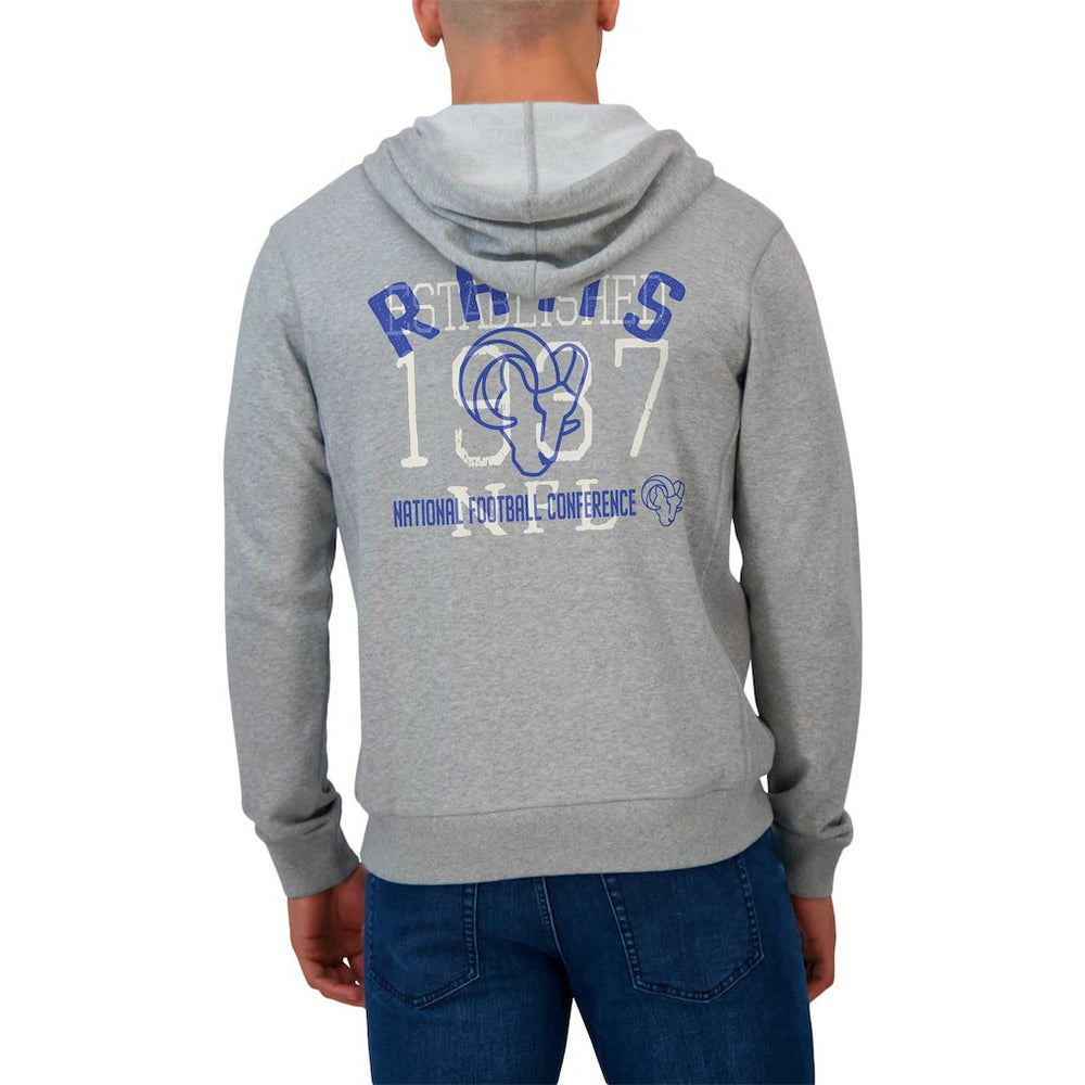 Los Angeles Rams Darius Rucker Collection Vintage Stripe Full-Zip Hoodie - Heather Gray cheap