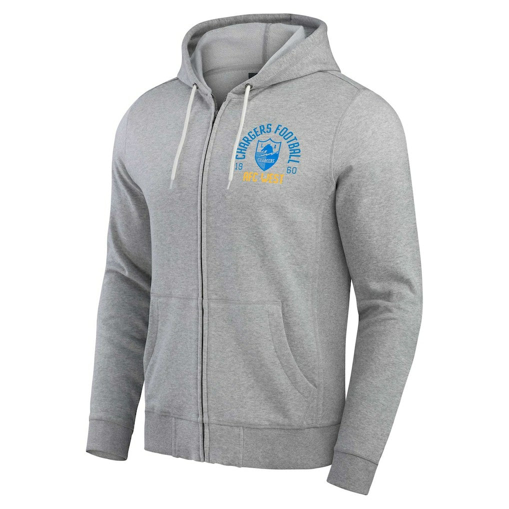 Los Angeles Chargers Darius Rucker Collection Vintage Stripe Full-Zip Hoodie - Heather Gray sale