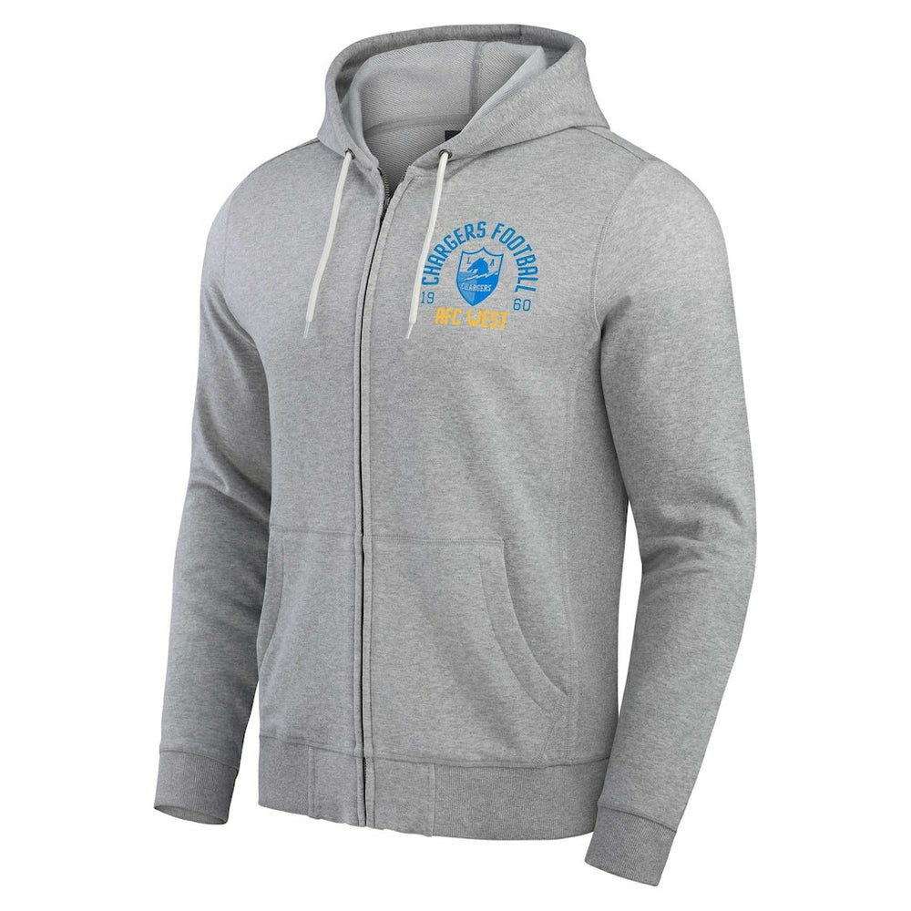 Los Angeles Chargers Darius Rucker Collection Vintage Stripe Full-Zip Hoodie - Heather Gray sale