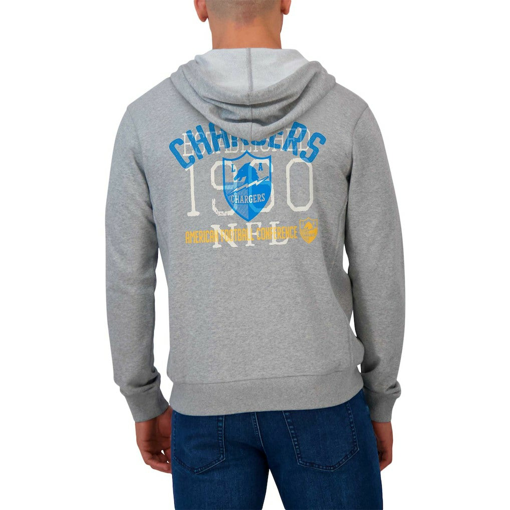Los Angeles Chargers Darius Rucker Collection Vintage Stripe Full-Zip Hoodie - Heather Gray sale