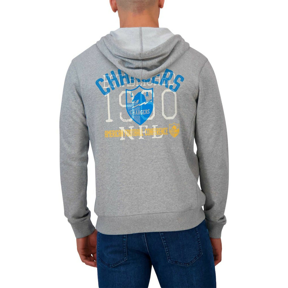 Los Angeles Chargers Darius Rucker Collection Vintage Stripe Full-Zip Hoodie - Heather Gray sale