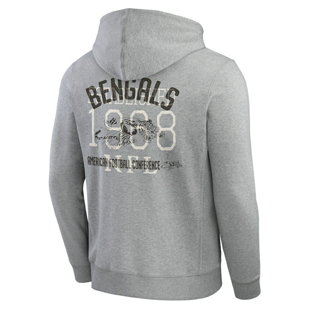 Cincinnati Bengals Darius Rucker Collection Vintage Stripe Full-Zip Hoodie - Heather Gray sale