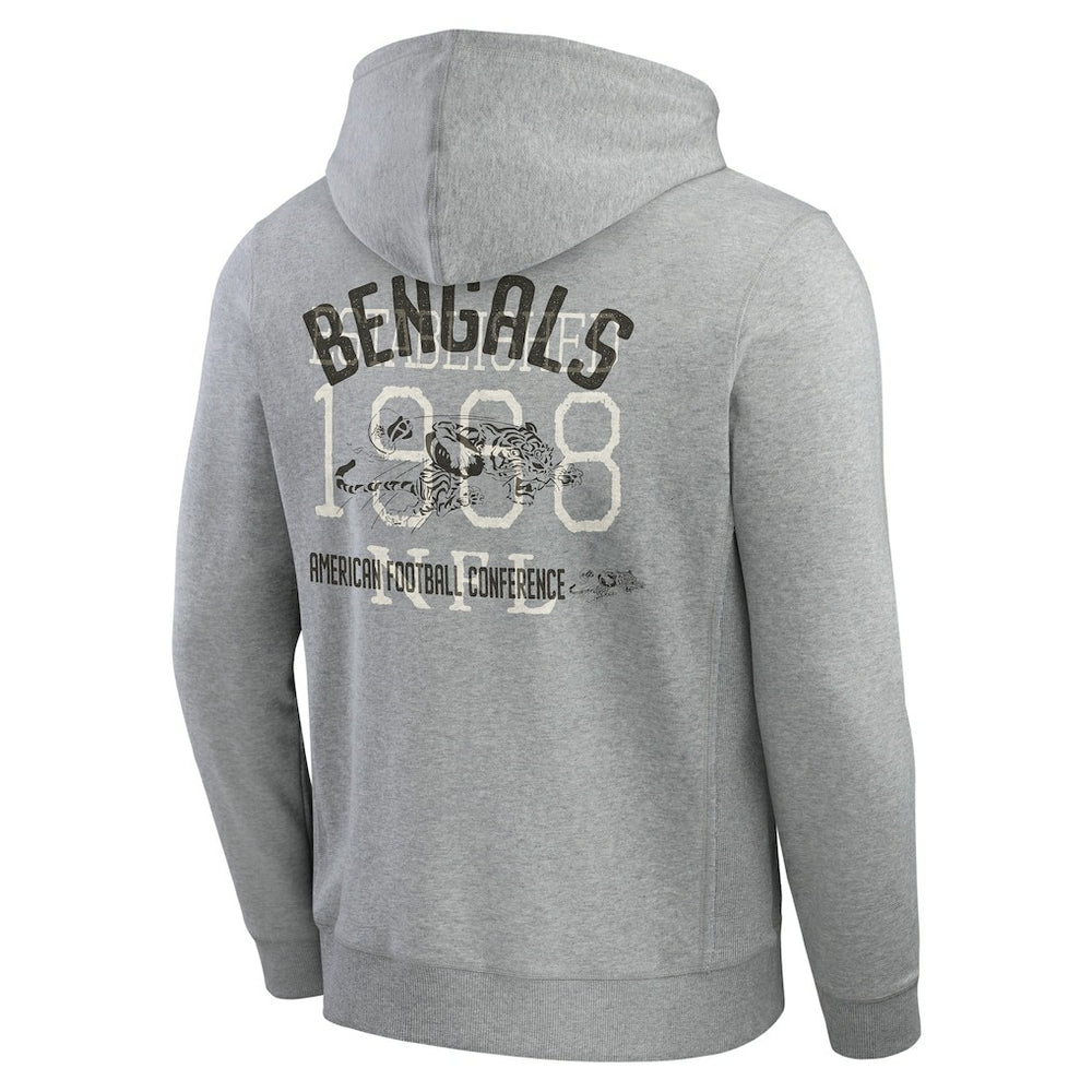 Cincinnati Bengals Darius Rucker Collection Vintage Stripe Full-Zip Hoodie - Heather Gray sale