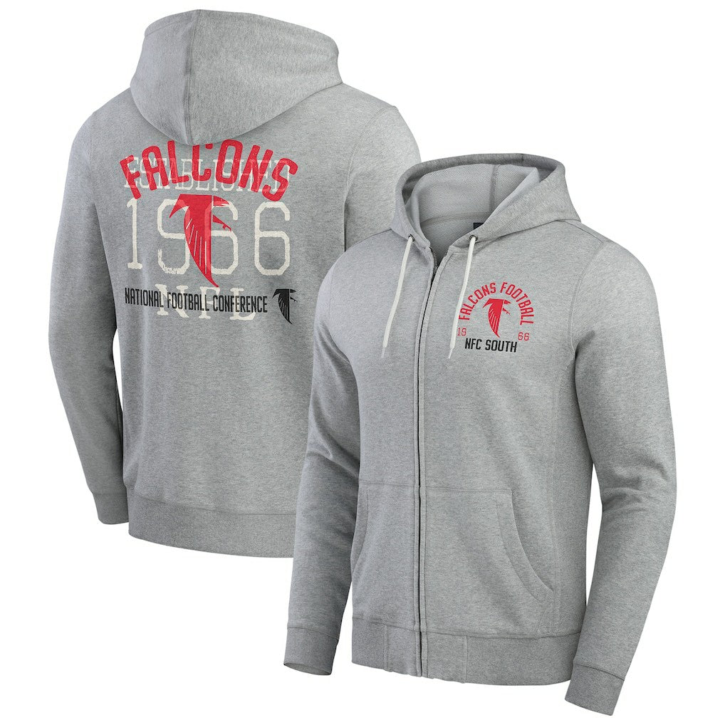 Atlanta Falcons Darius Rucker Collection Vintage Stripe Full-Zip Hoodie - Heather Gray cheap