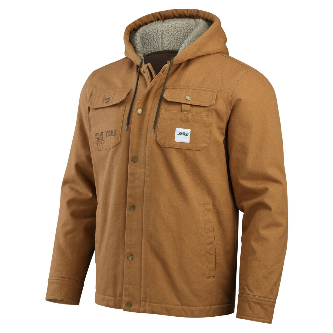 New York Jets Darius Rucker Collection Canvas Full-Zip Hoodie Jacket - Tan for sale