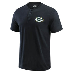 Green Bay Packers Darius Rucker Collection Washed Henley T-Shirt - Black sale