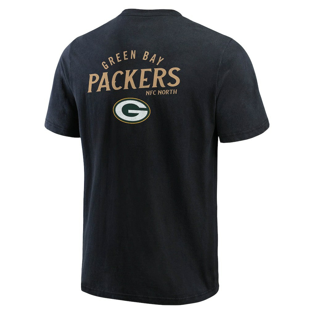 Green Bay Packers Darius Rucker Collection Washed Henley T-Shirt - Black sale