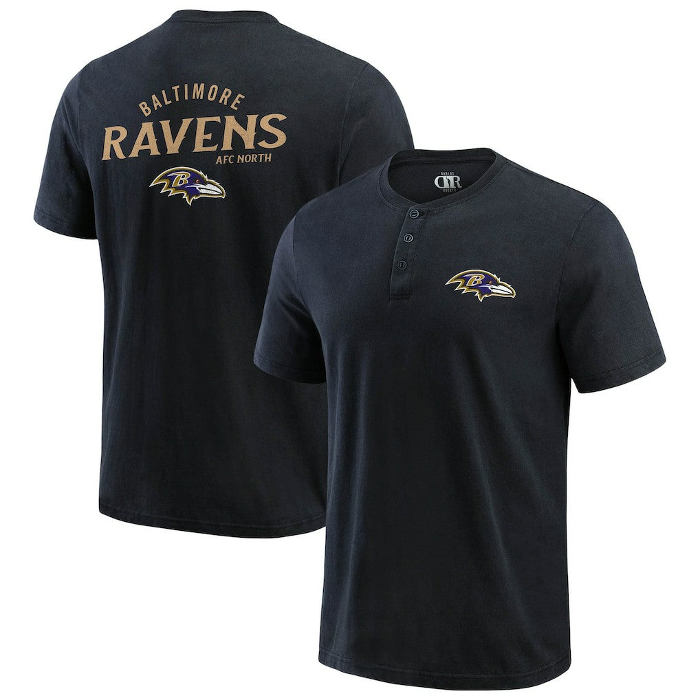 Baltimore Ravens Darius Rucker Collection Washed Henley T-Shirt - Black online