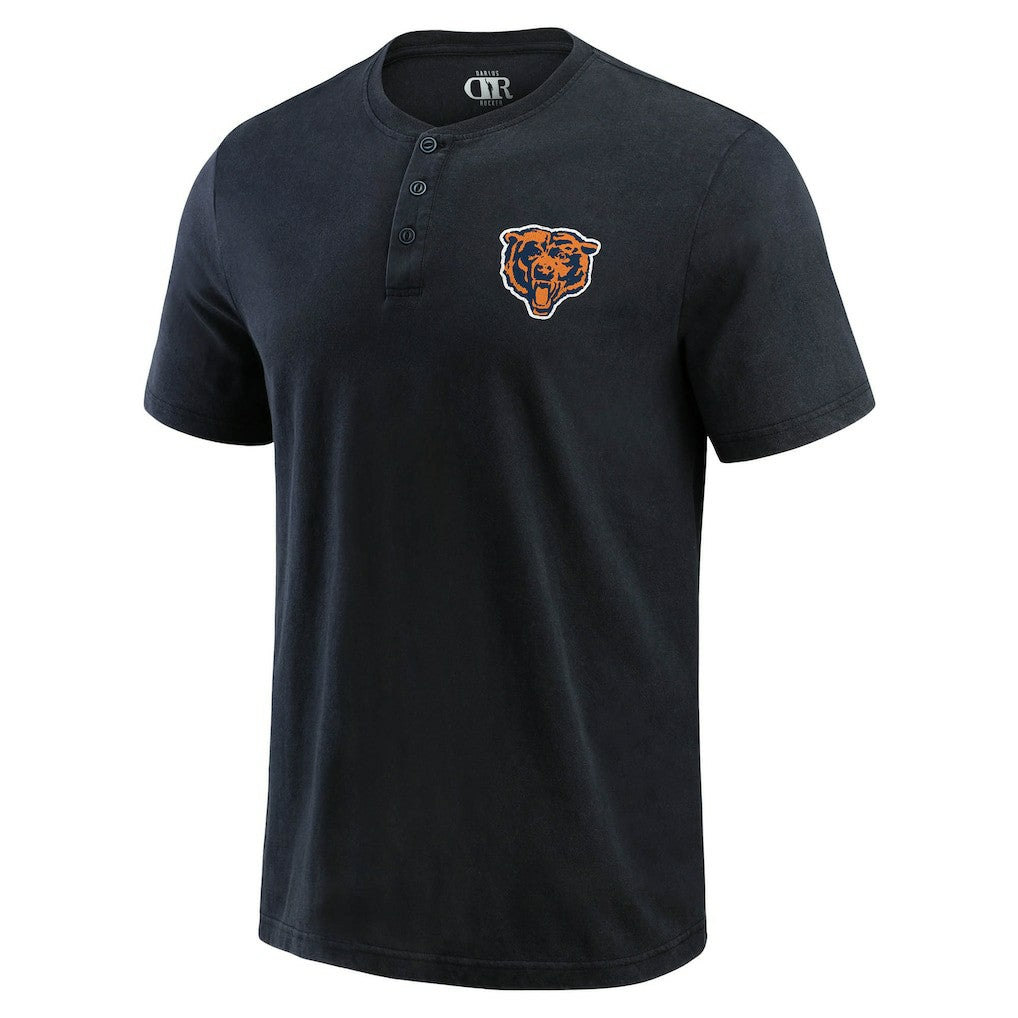 Chicago Bears Darius Rucker Collection Washed Henley T-Shirt - Black outlet