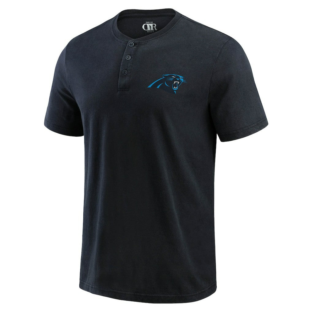 Carolina Panthers Darius Rucker Collection Washed Henley T-Shirt - Black outlet