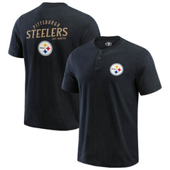 Pittsburgh Steelers Darius Rucker Collection Washed Henley T-Shirt - Black sale