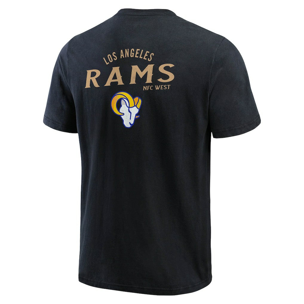Los Angeles Rams Darius Rucker Collection Washed Henley T-Shirt - Black cheap