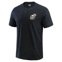 New Orleans Saints Darius Rucker Collection Washed Henley T-Shirt - Black for sale
