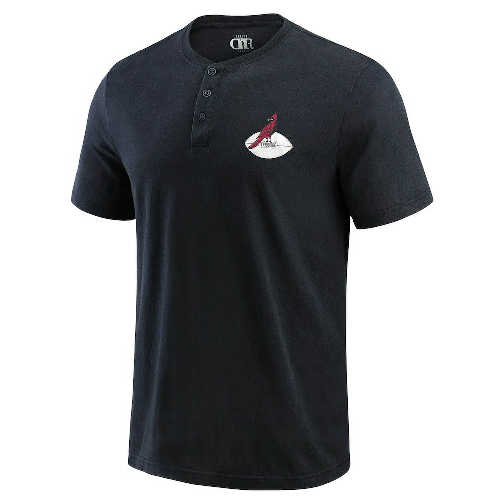 Arizona Cardinals Darius Rucker Collection Washed Henley T-Shirt - Black online