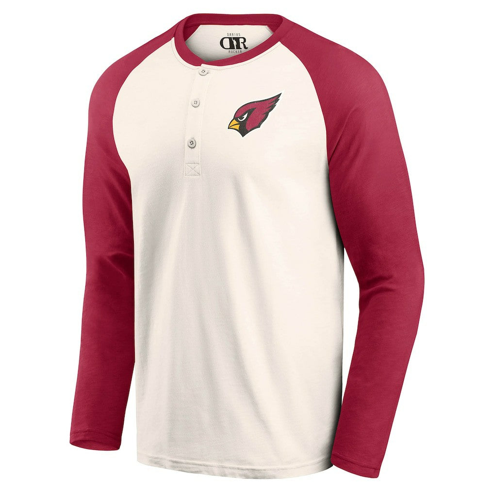 Arizona Cardinals Darius Rucker Collection Raglan Henley T-Shirt - Cream/Cardinal on sale