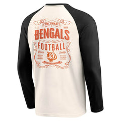 Cincinnati Bengals Darius Rucker Collection Raglan Henley T-Shirt - Cream/Black outlet