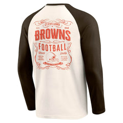 Cleveland Browns Darius Rucker Collection Raglan Henley T-Shirt - Cream/Brown discount