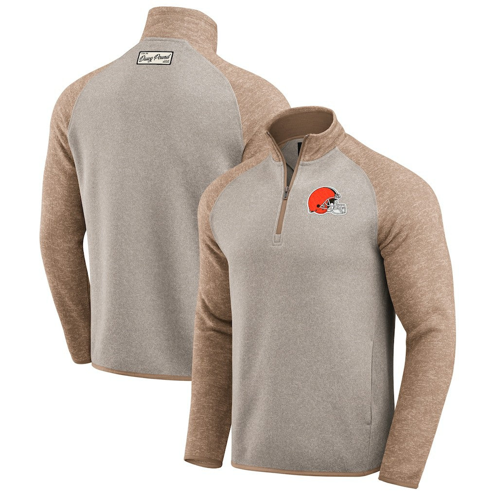 Cleveland Browns Darius Rucker Collection Tonal Quarter-Zip Jacket - Tan on sale