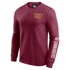 Washington Commanders Darius Rucker Collection Washed Waffle-Knit Long Sleeve T-Shirt - Burgundy online