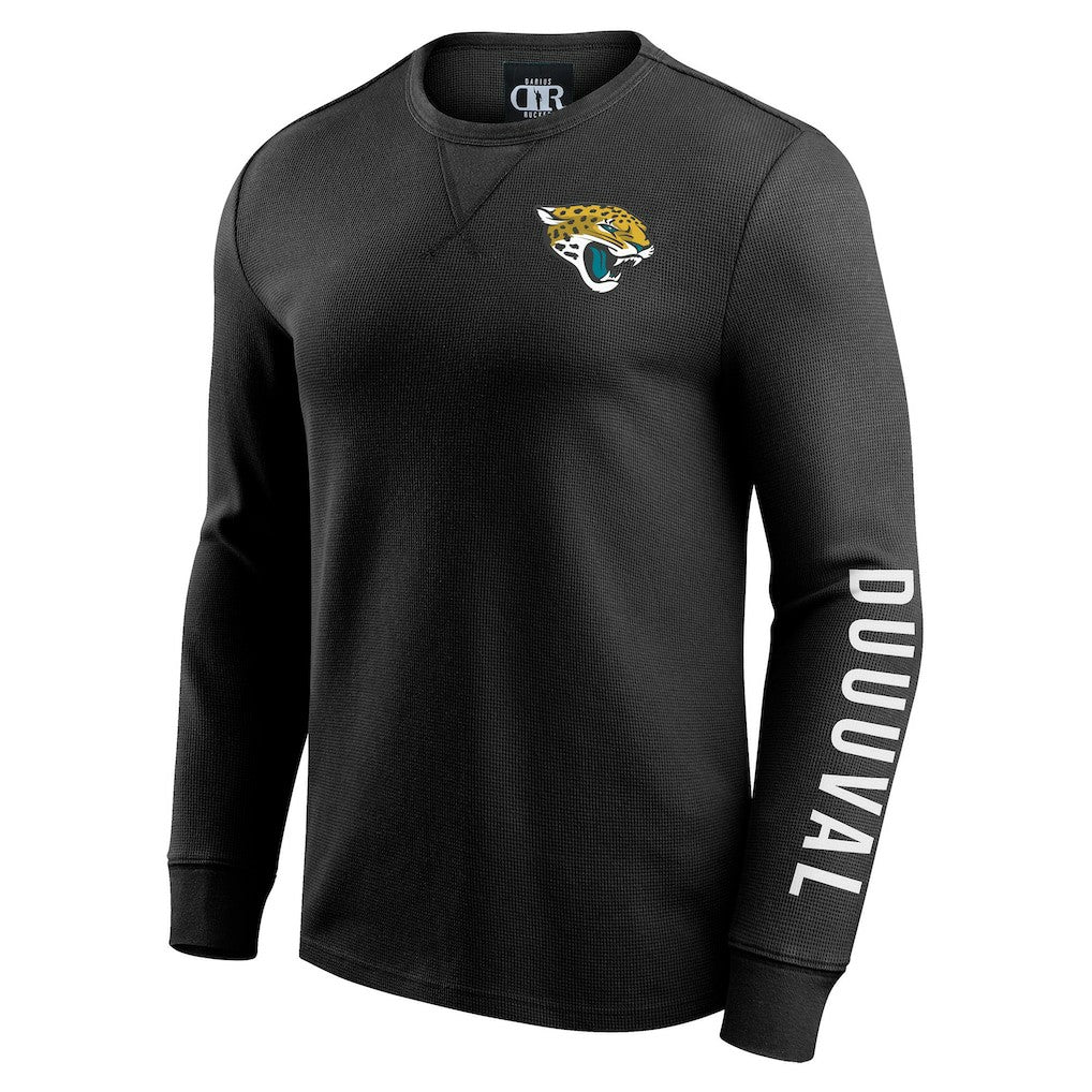 Jacksonville Jaguars Darius Rucker Collection Washed Waffle-Knit Long Sleeve T-Shirt - Black cheap