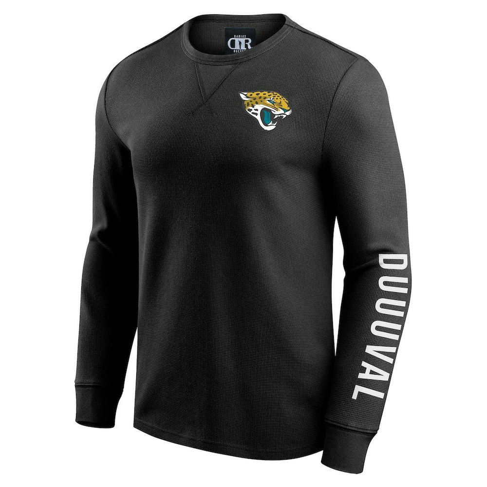 Jacksonville Jaguars Darius Rucker Collection Washed Waffle-Knit Long Sleeve T-Shirt - Black cheap