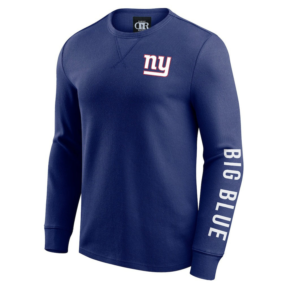 New York Giants Darius Rucker Collection Washed Waffle-Knit Long Sleeve T-Shirt - Royal for sale