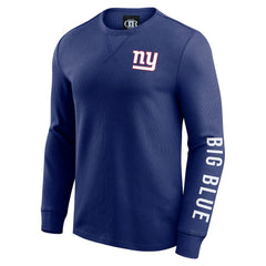 New York Giants Darius Rucker Collection Washed Waffle-Knit Long Sleeve T-Shirt - Royal for sale