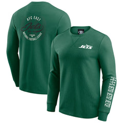 New York Jets Darius Rucker Collection Washed Waffle-Knit Long Sleeve T-Shirt - Green on sale