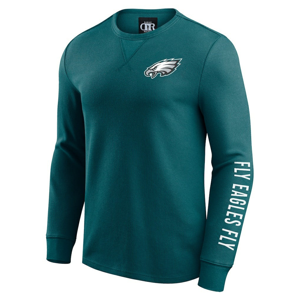 Philadelphia Eagles Darius Rucker Collection Washed Waffle-Knit Long Sleeve T-Shirt - Kelly Green online