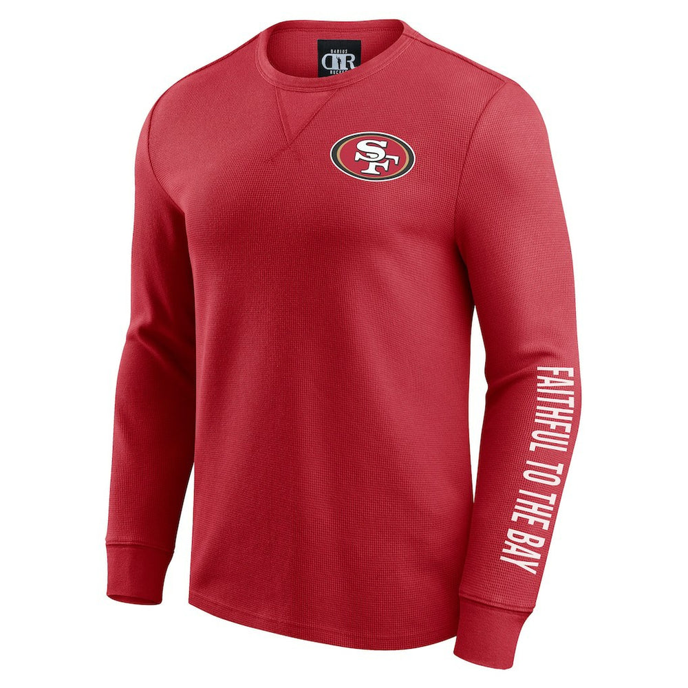 San Francisco 49ers Darius Rucker Collection Washed Waffle-Knit Long Sleeve T-Shirt - Scarlet sale